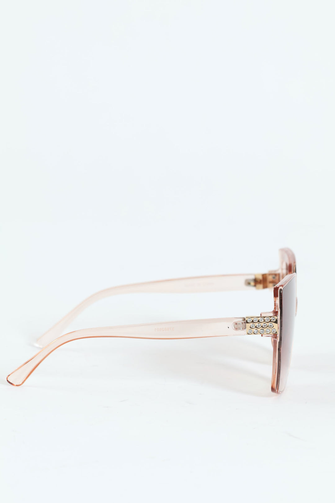 Square Gradient Diamante Temple Sunglasses - Pink