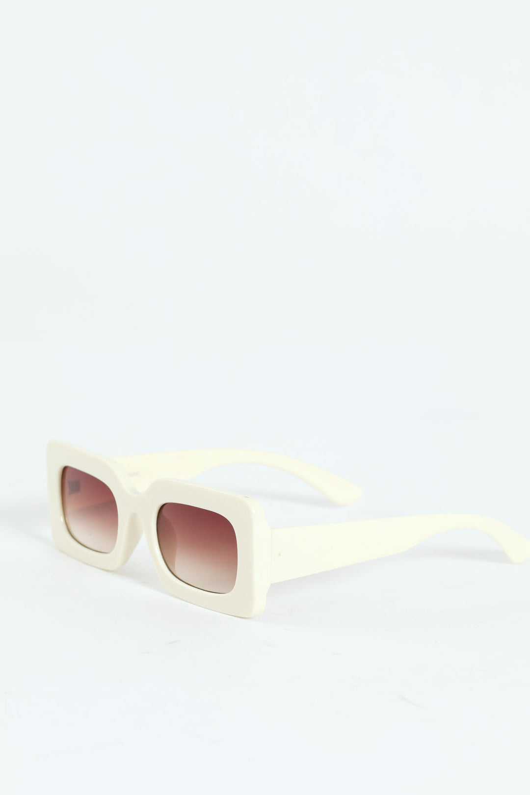 Rectangular Smoke Lense Sunglasses - Cream