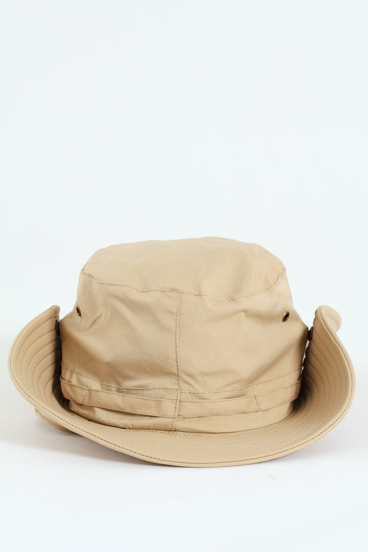 Pistol Drawstring Bucket Hat - Stone