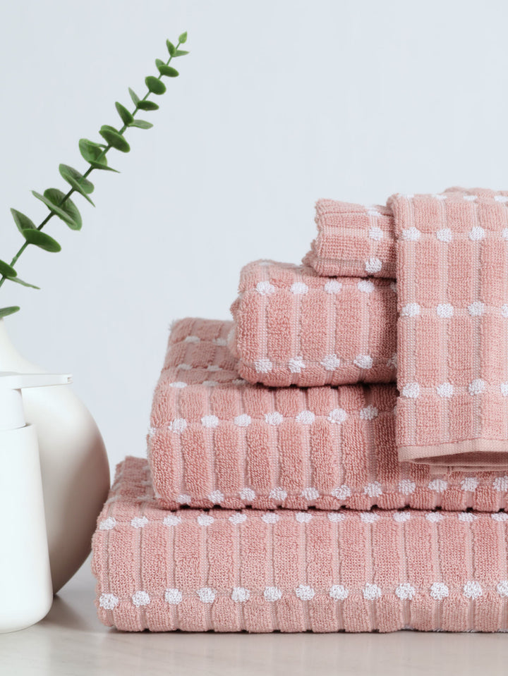 Stitch Stripe Towels - Blush