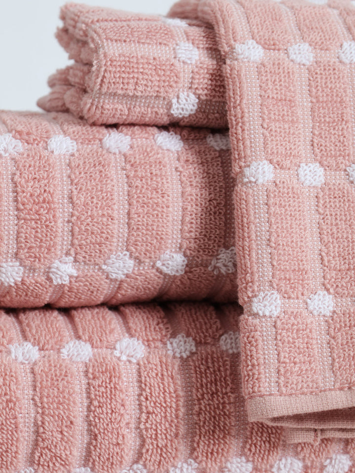 Stitch Stripe Towels - Blush