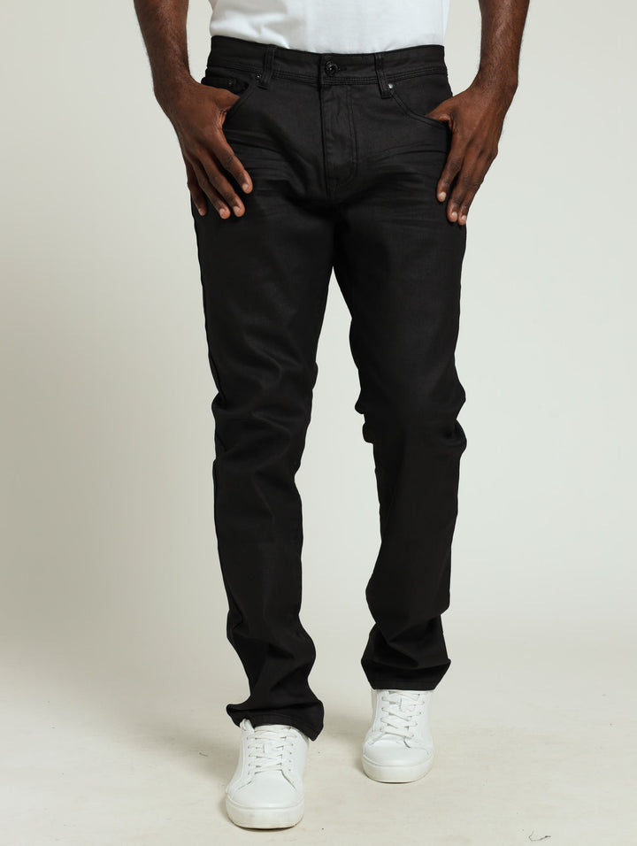 Coated Denim Jean - Black