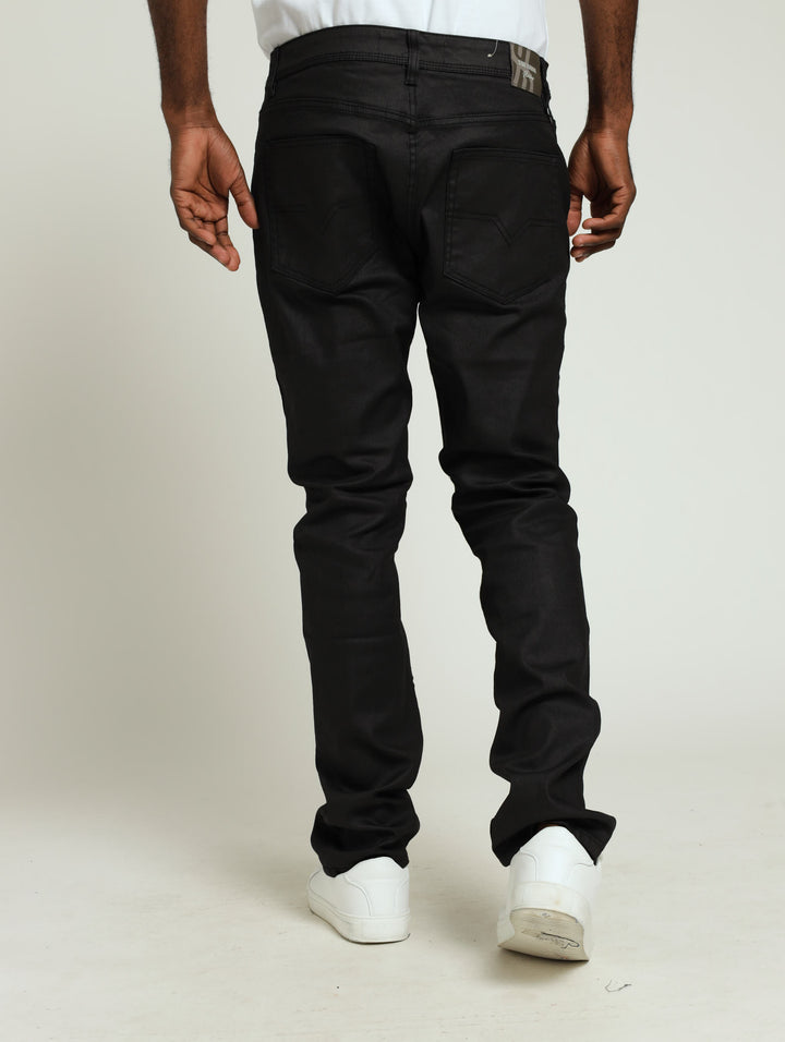 Coated Denim Jean - Black