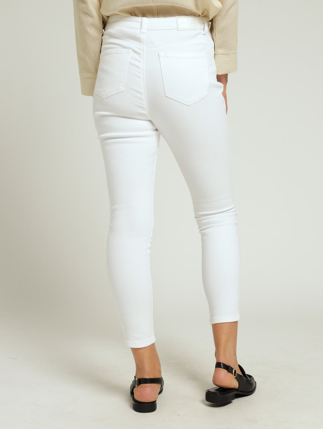 Zigzag Embellished Skinny Jean - White