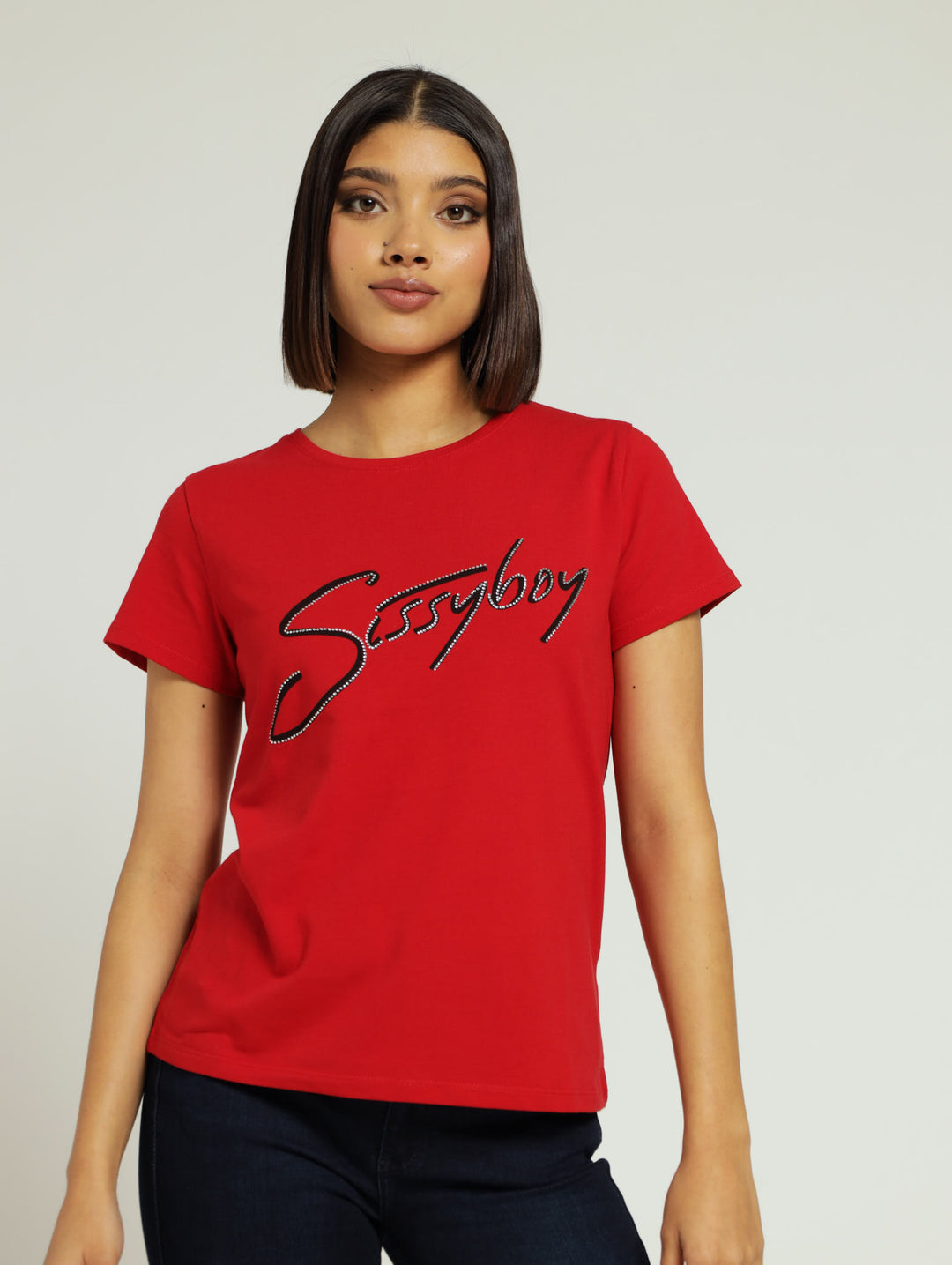 Regular Fit Multi-Technique Logo Top - Red