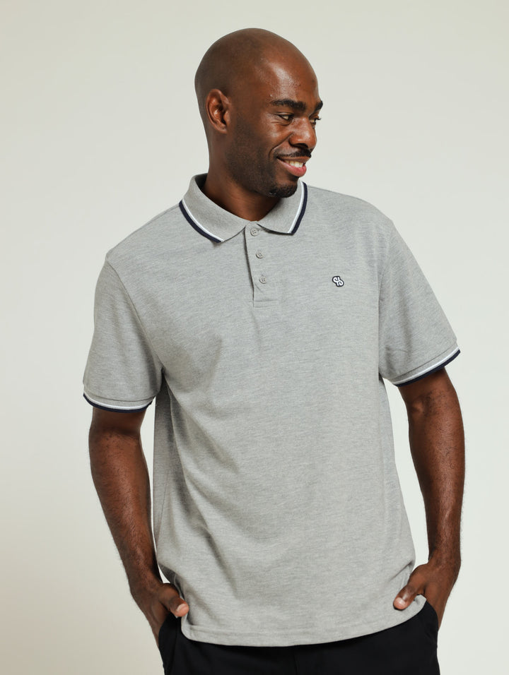 New Tipped Golfer - Grey Melange