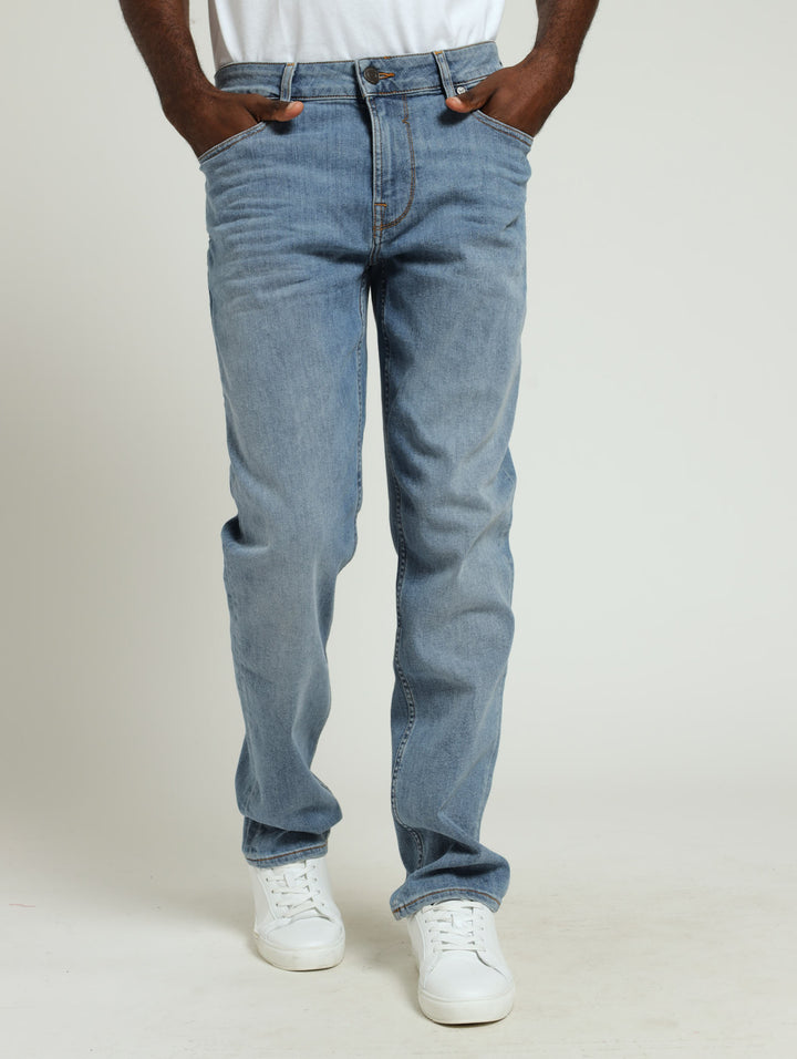 Straight Leg Denim Jean - Light Wash