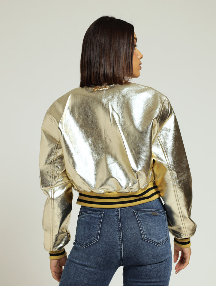 Collegiate Bomber Jacket - Gold