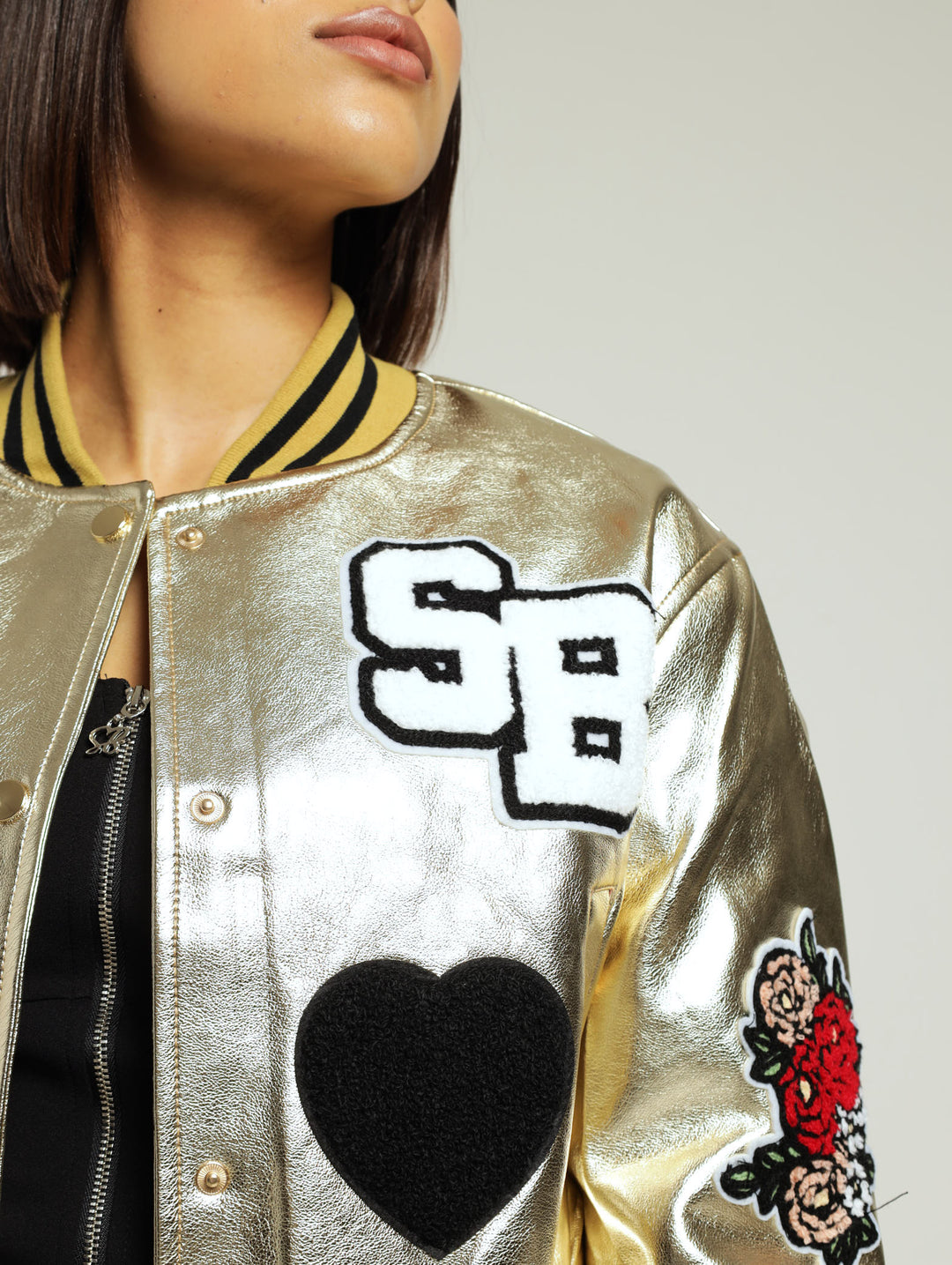 Collegiate Bomber Jacket - Gold