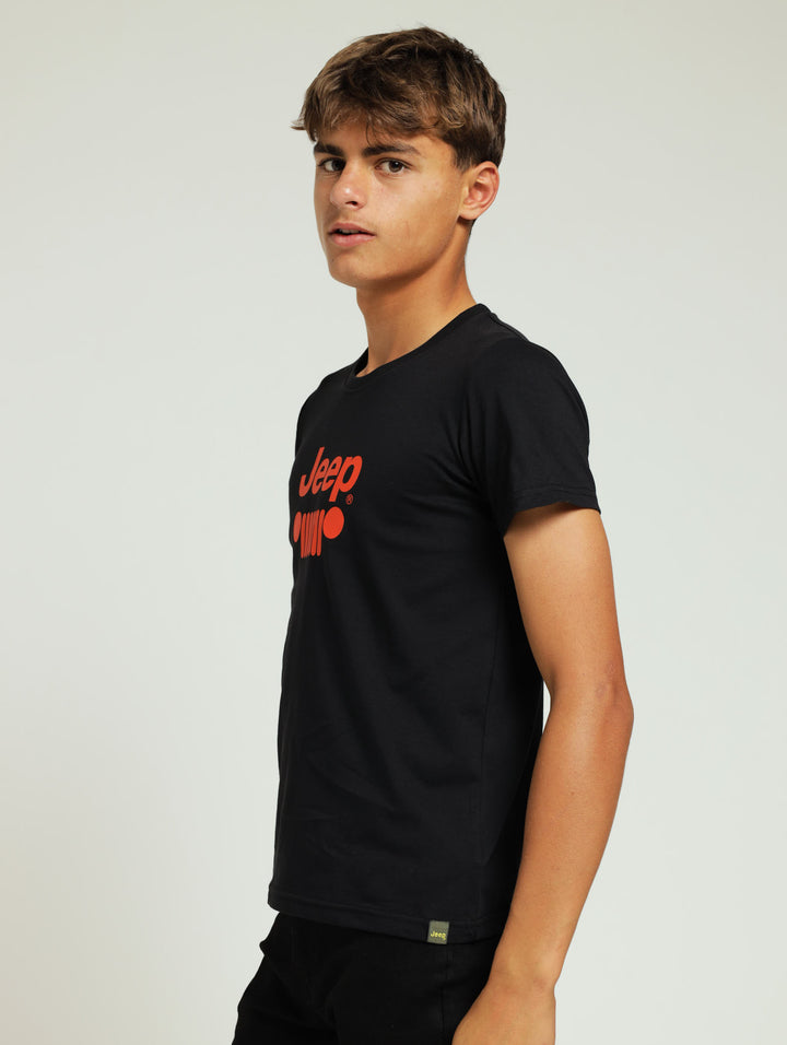 Boys Strong Logo Tee - Black