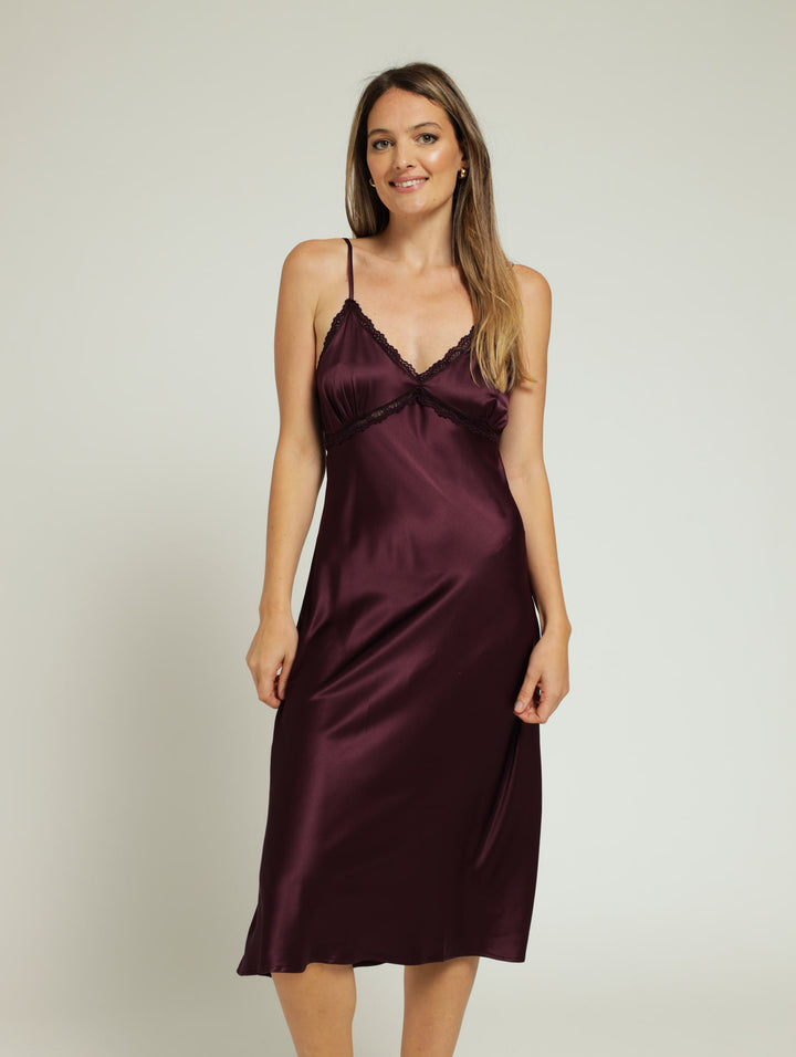 Maxi Satin Slip - Purple