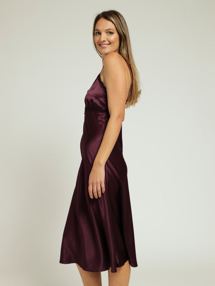 Maxi Satin Slip - Purple