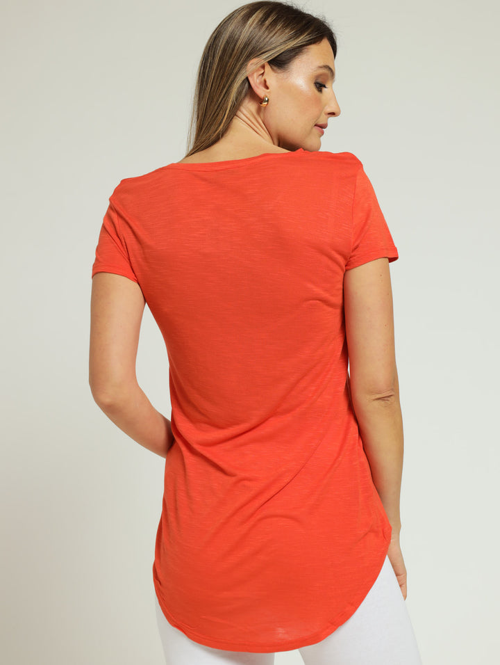 Hi-Lo Slouchy Tee - Orange