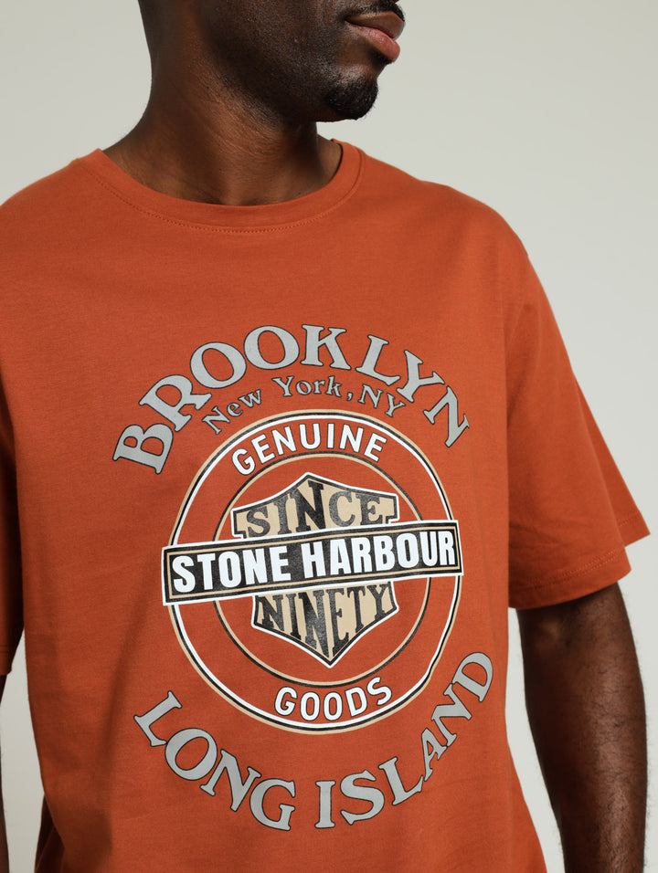 Brooklyn Long Island Tee - Rust