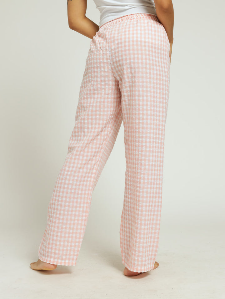 Gingham Check Woven Boxer Pants - Pink