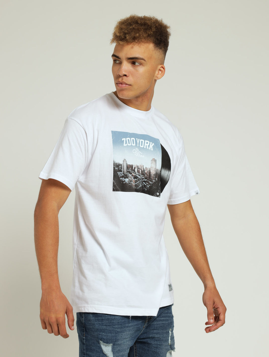 Record Print Tee - White