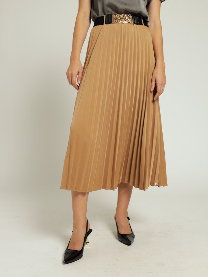 Ditsy Belted Skirt - Honey