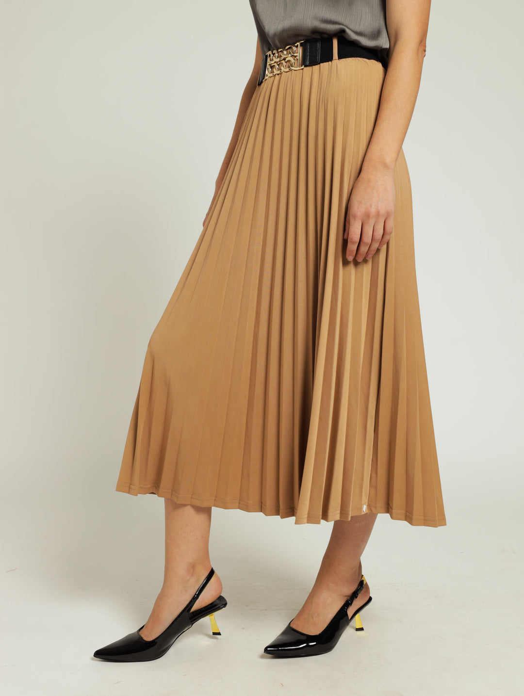 Ditsy Belted Skirt - Honey