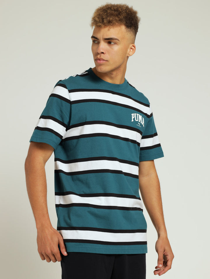 Squad Stripe Tee - Teal