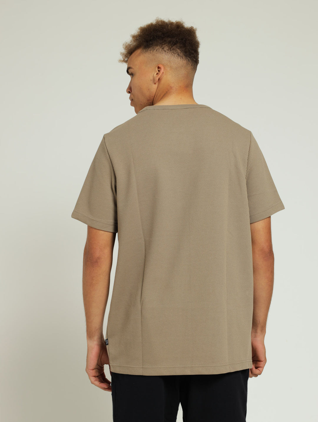 Essentials Elevated Waffle Tee - Taupe