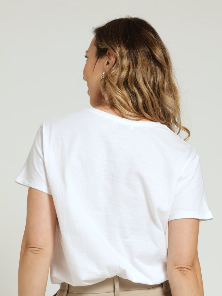 Fluer Square Tee - White