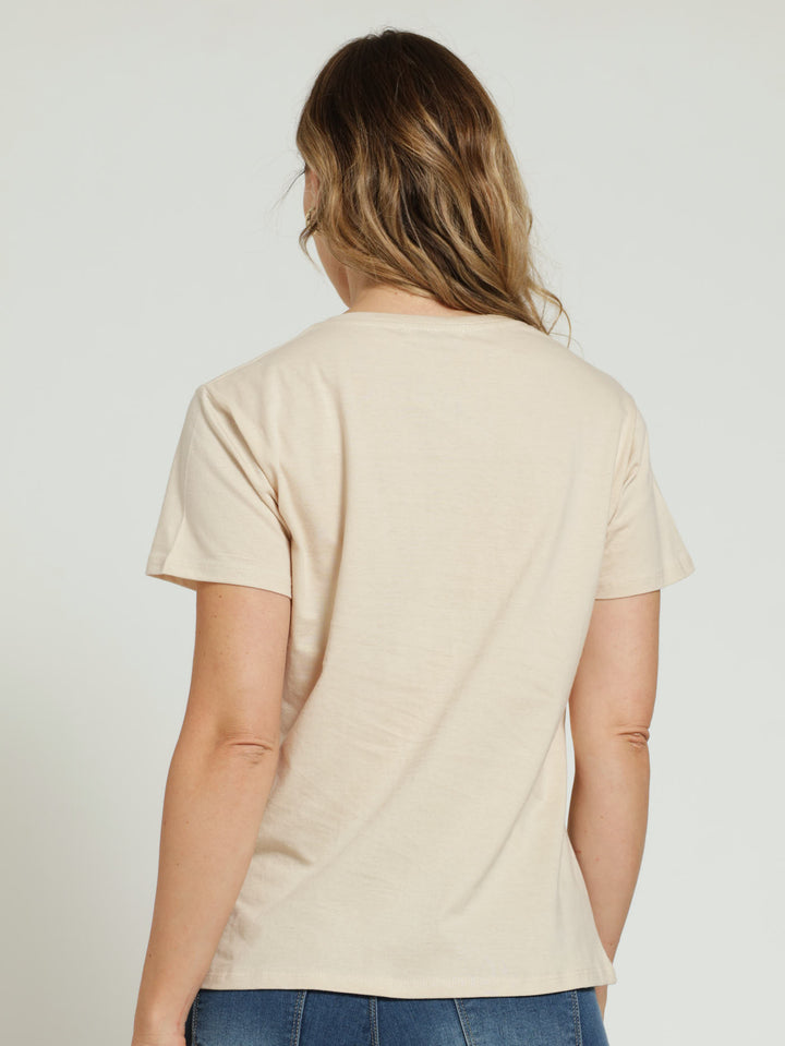 "Feminine Words" Tee - Fawn