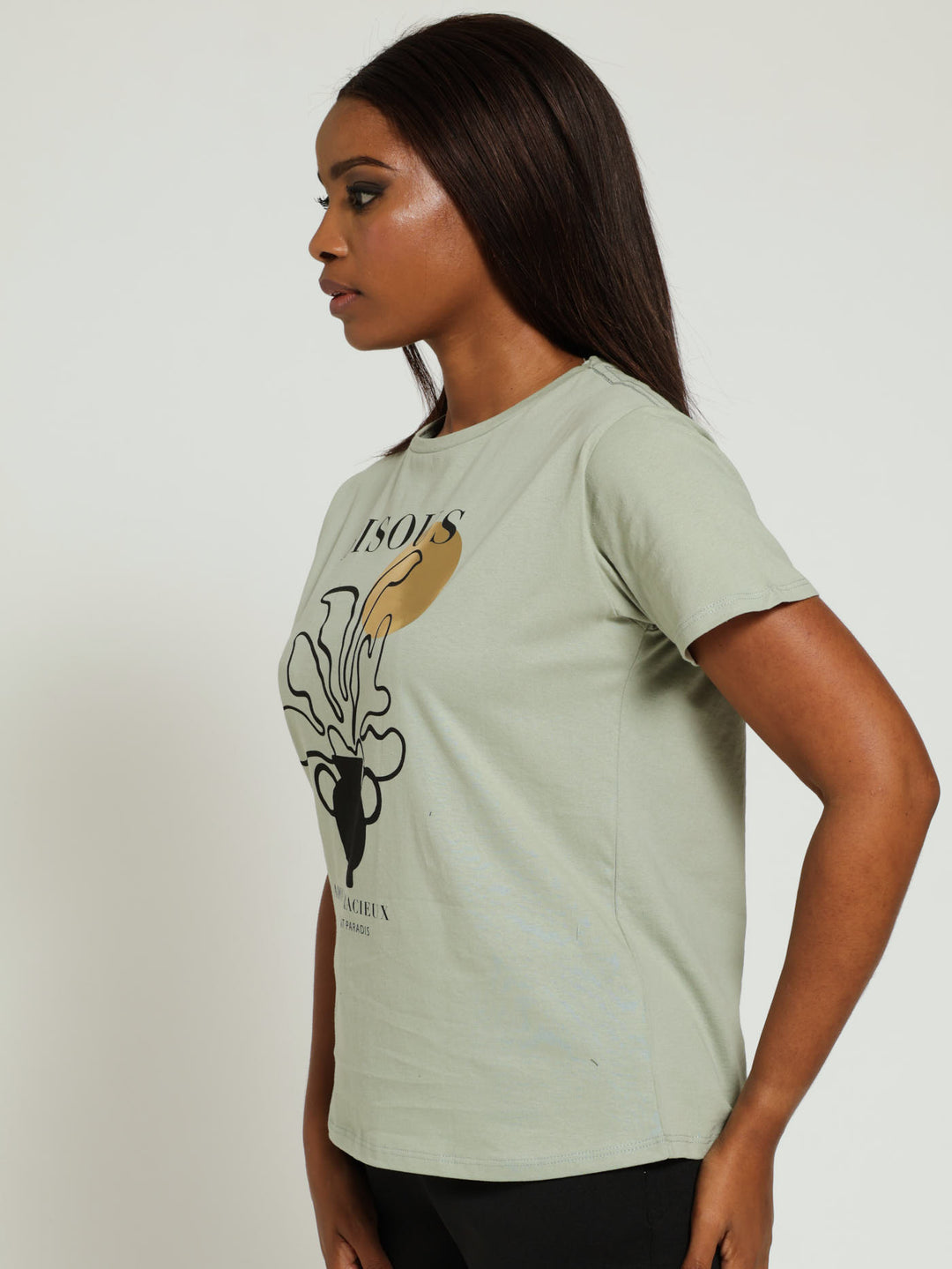 Bisous Vase Tee - Sage