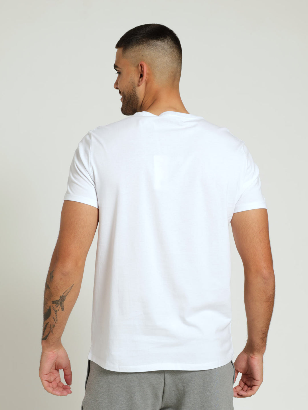 Block Tee - White