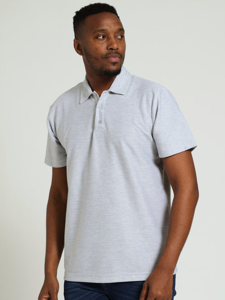 Ottoman Self Collar Golfer - Grey Melange