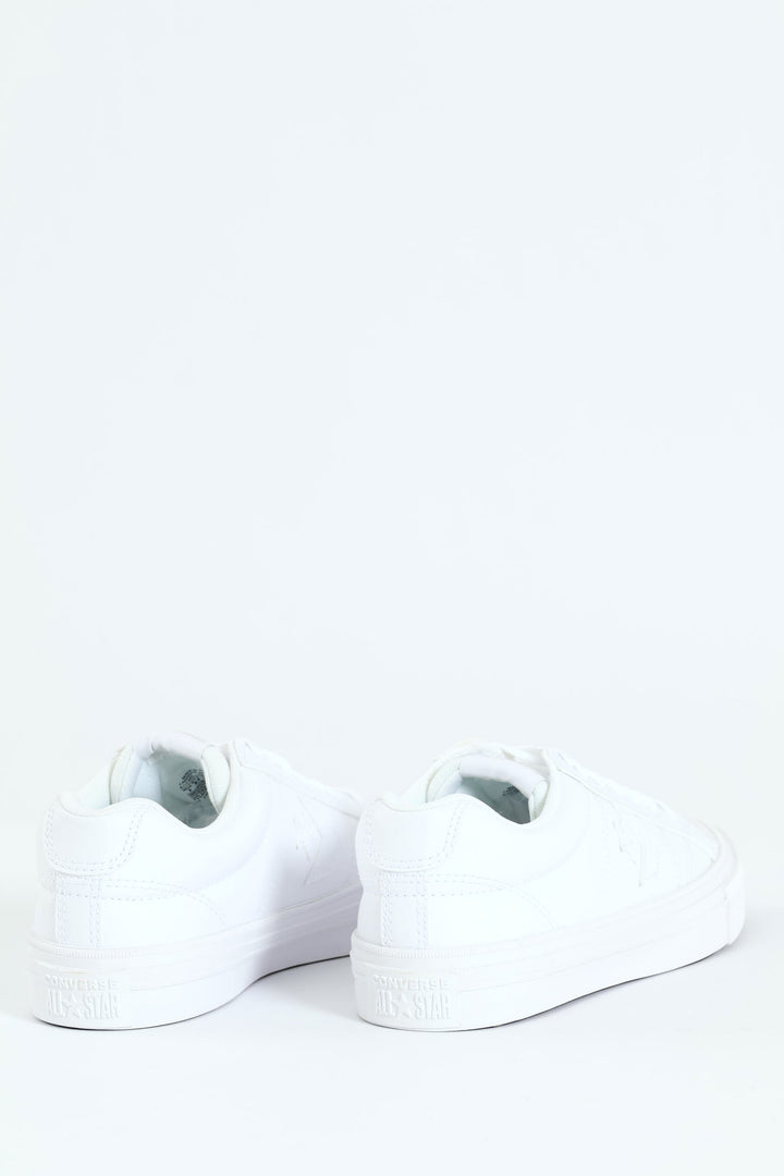 Sport Casual Court Lace Up Sneaker - White