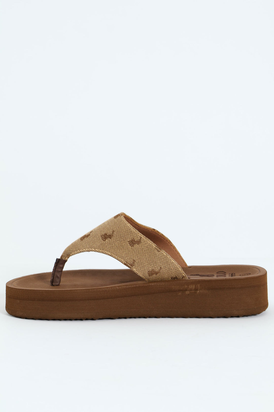 Jacquard Flatform Flip Flop - Brown