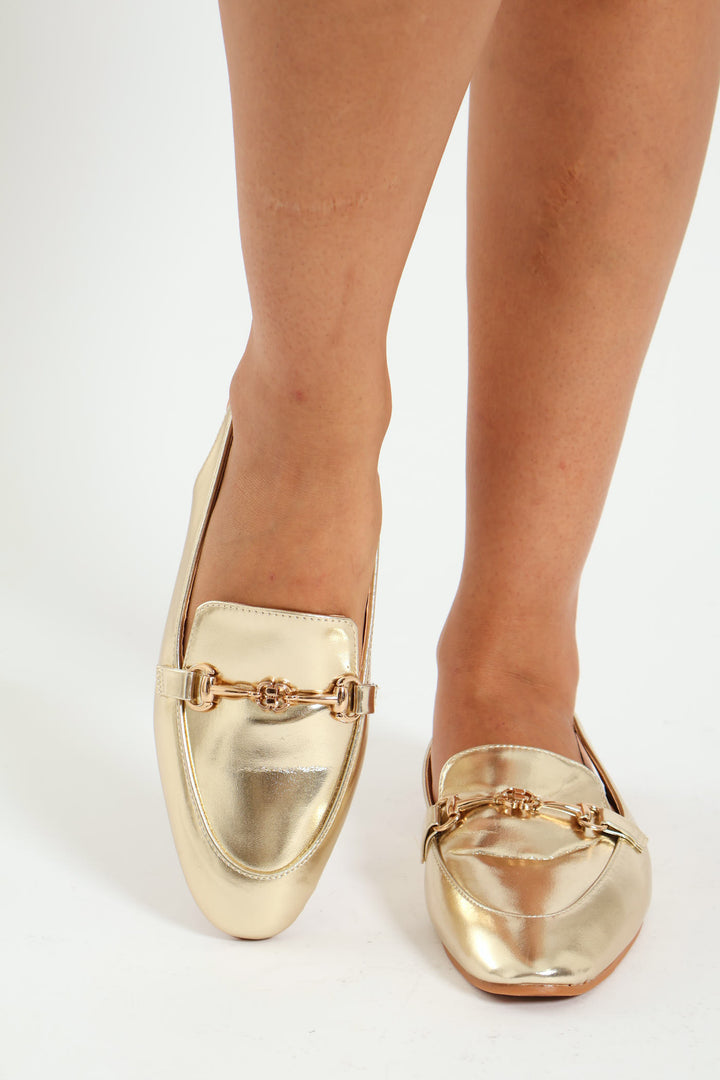 Gold Trim Slingback Loafer