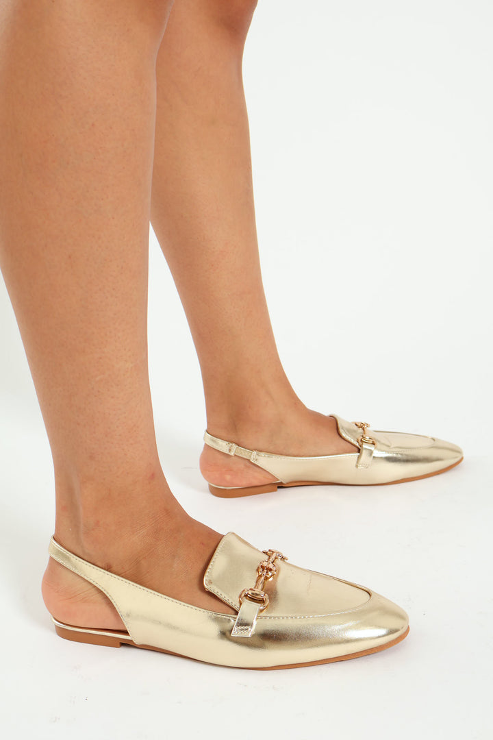 Gold Trim Slingback Loafer