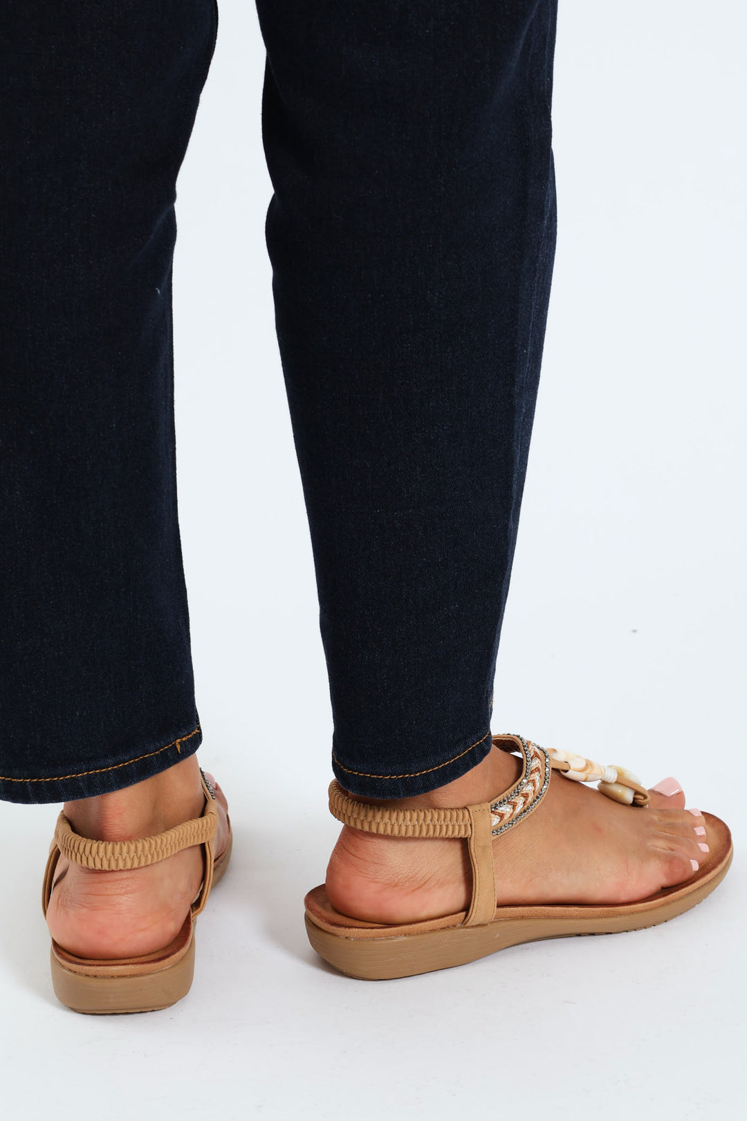 Shelly Beaded Toe Post Comfort Sandal - Tan