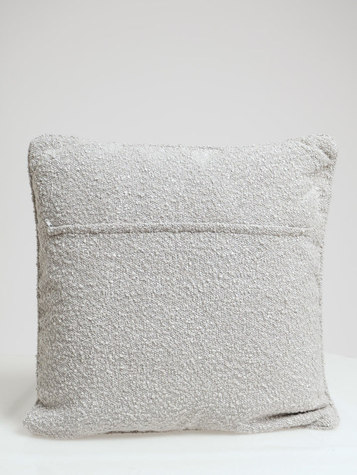 Boucle Cushion With Piping - Grey