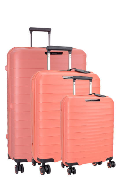 Onyx Trolley Case Luggage - Coral