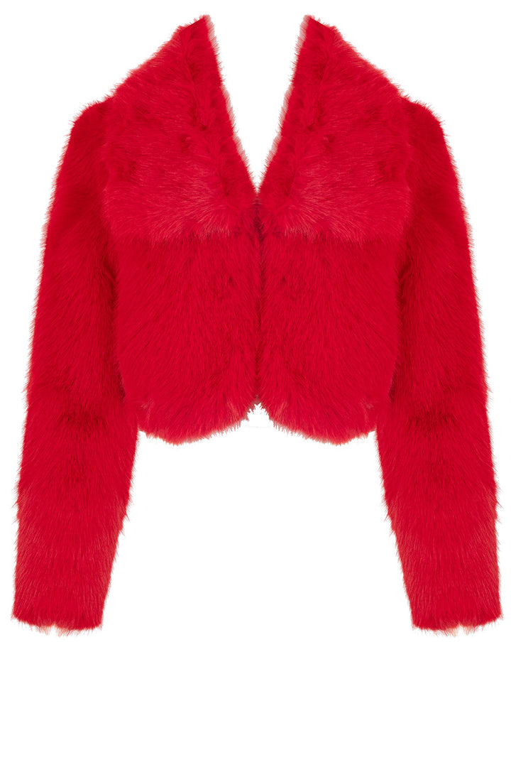 Full Fur Bolero Jacket - Red