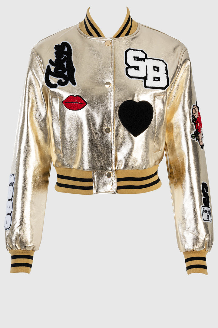 Collegiate Bomber Jacket - Gold