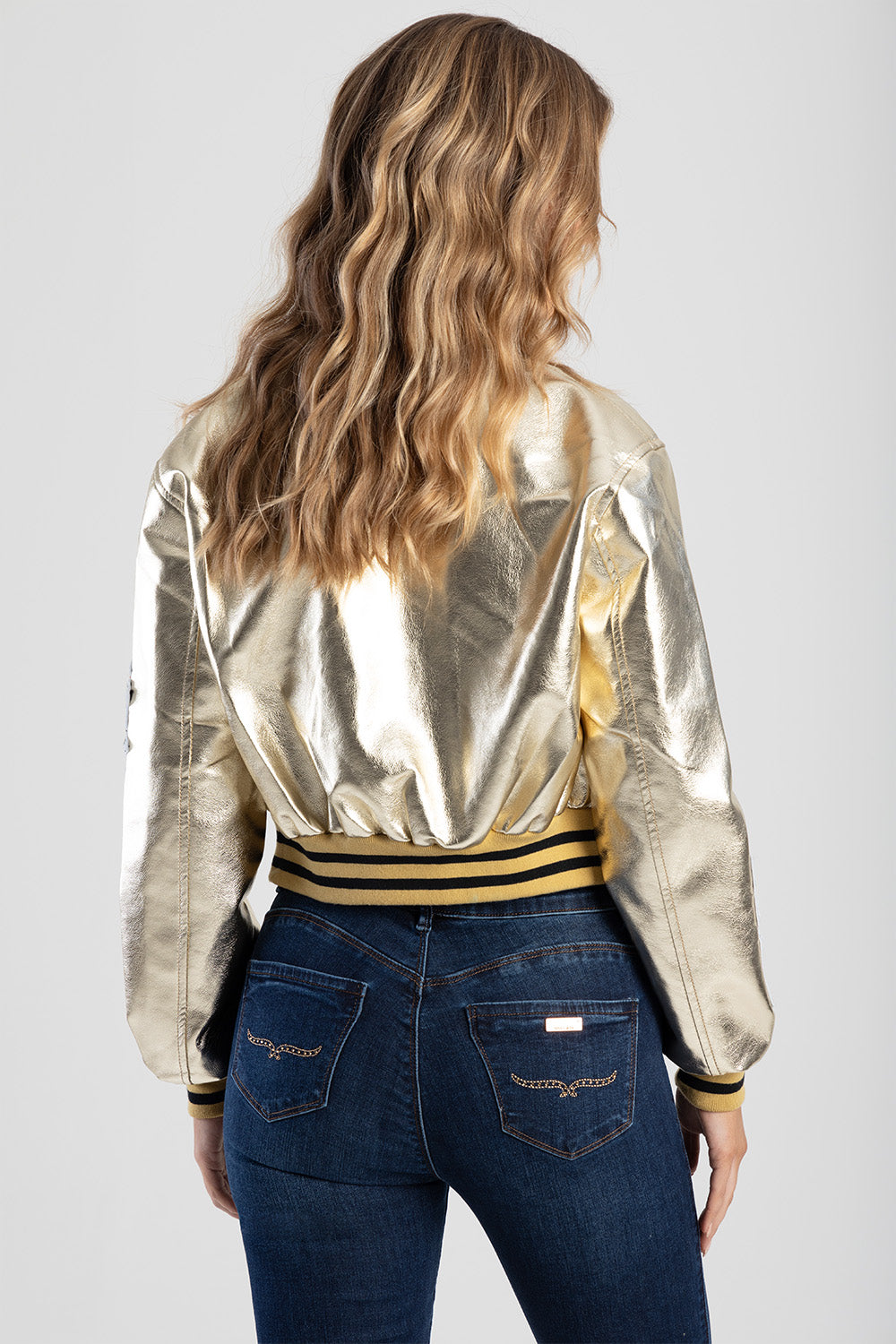 Collegiate Bomber Jacket - Gold