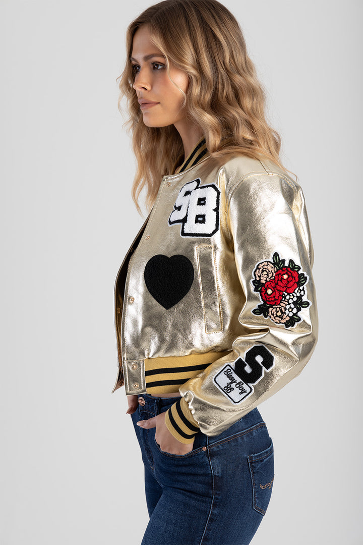 Collegiate Bomber Jacket - Gold