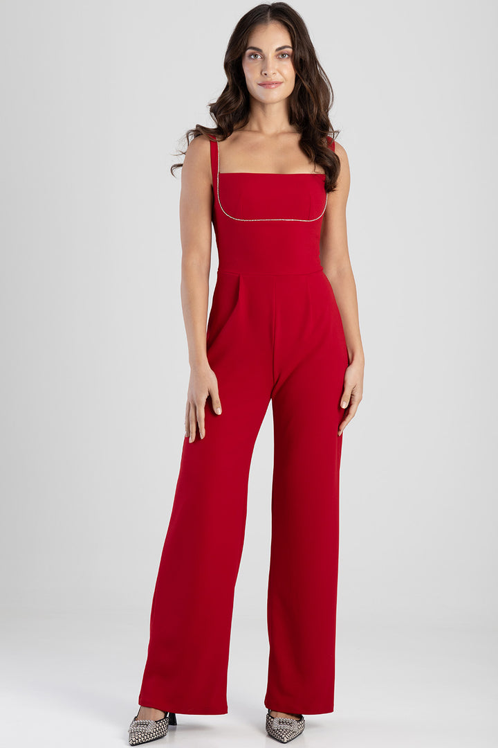 Jumpsuit With An Underbust Cutline - Red