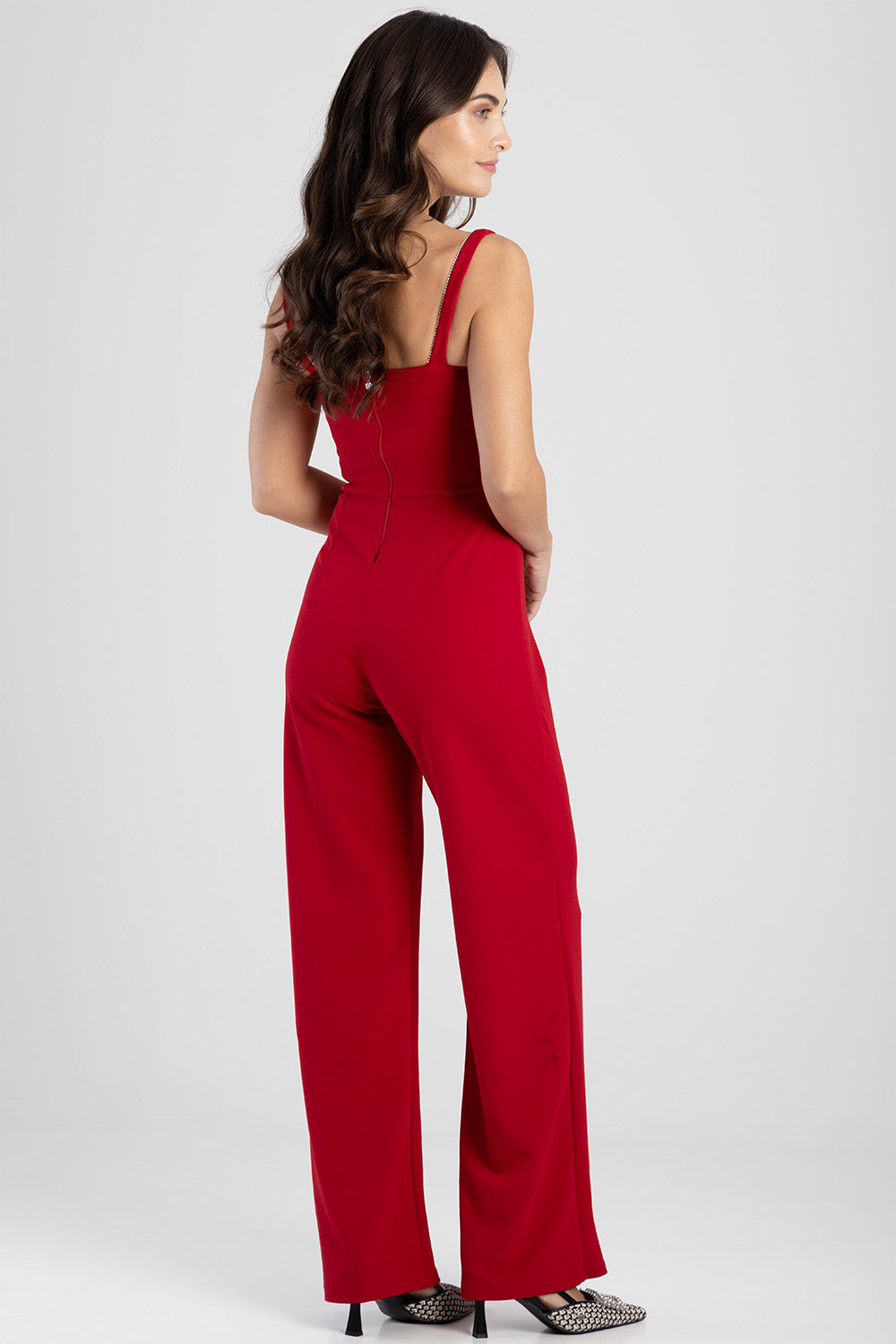 Jumpsuit With An Underbust Cutline - Red