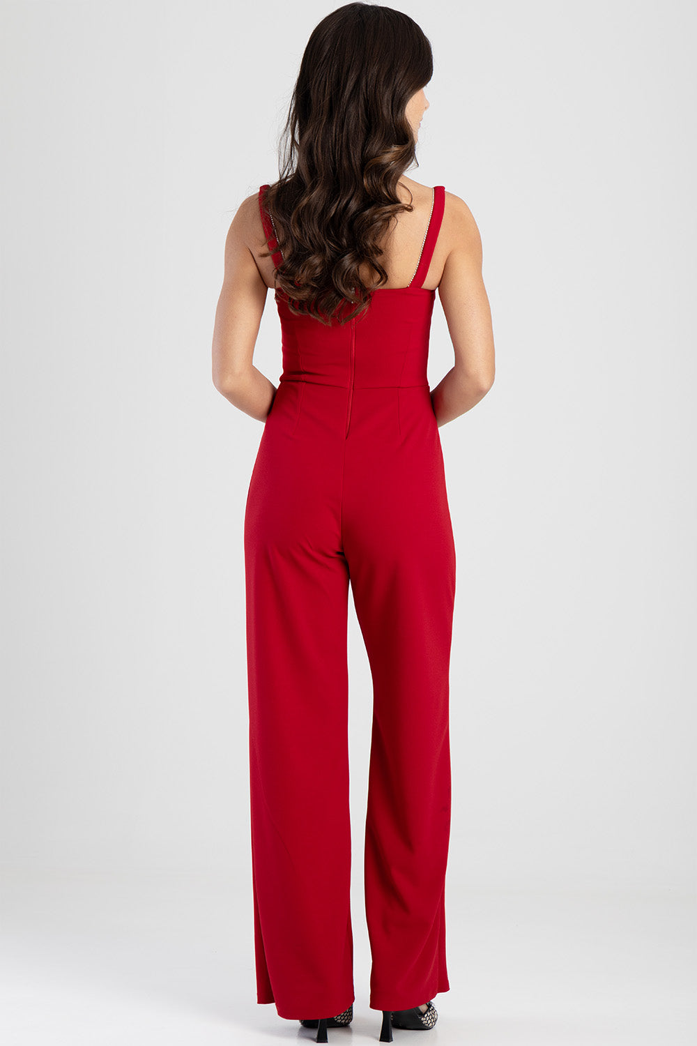 Jumpsuit With An Underbust Cutline - Red