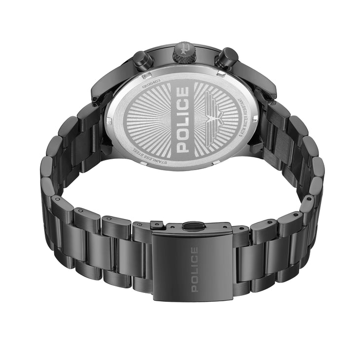 IP Gun Case Watch With Grey Dial & Gunmetal Stainless Steel Bracelet - Metallic