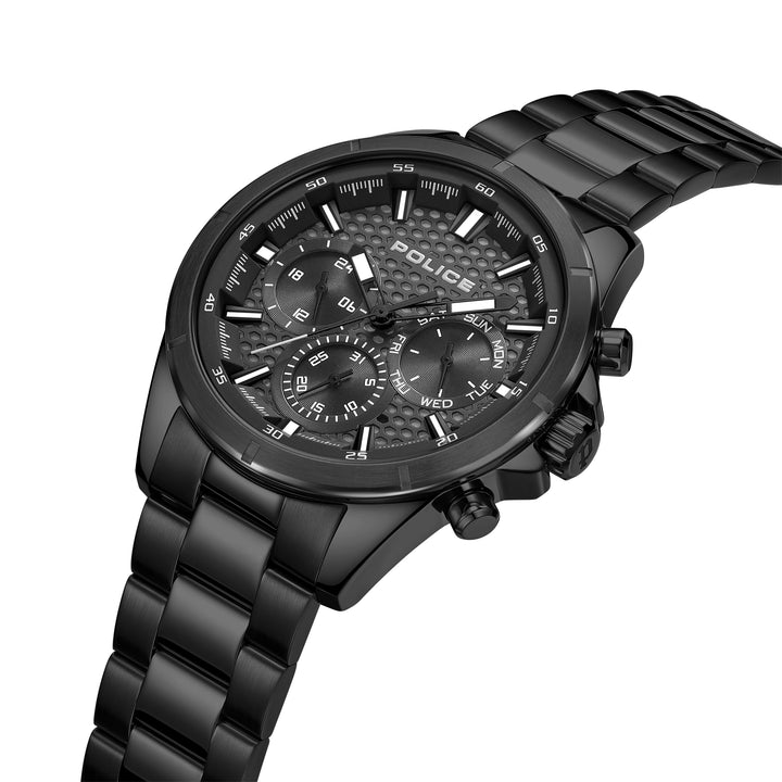 Gents 3 Hand Date Black Dial Stainless Steel Watch