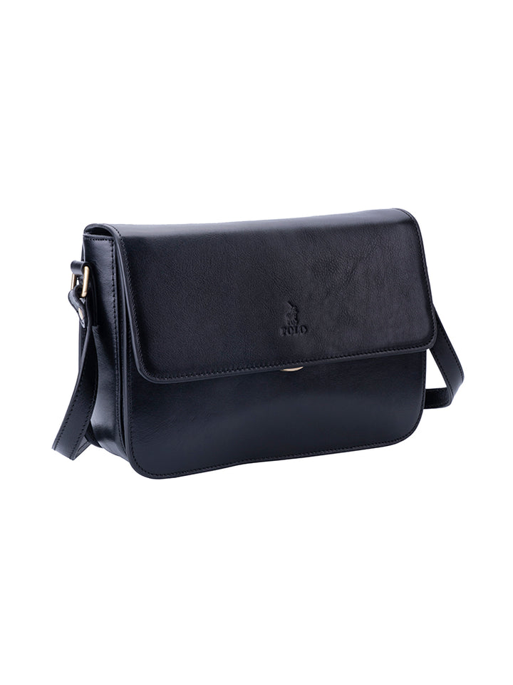 Vega Flapover Sling Bag - Black