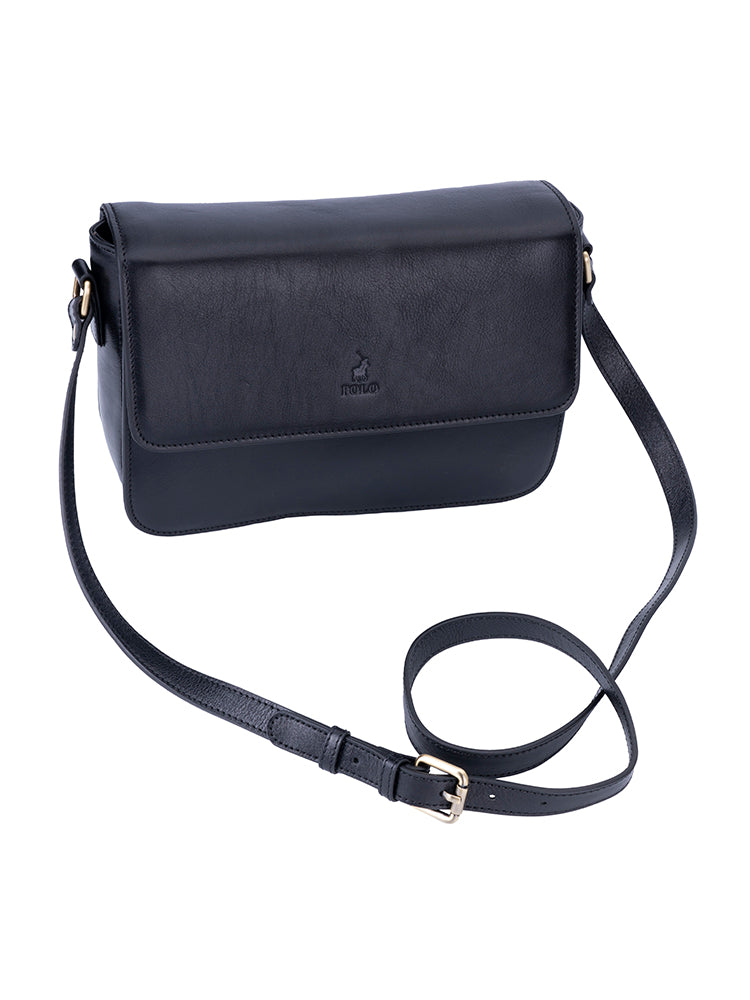 Vega Flapover Sling Bag - Black