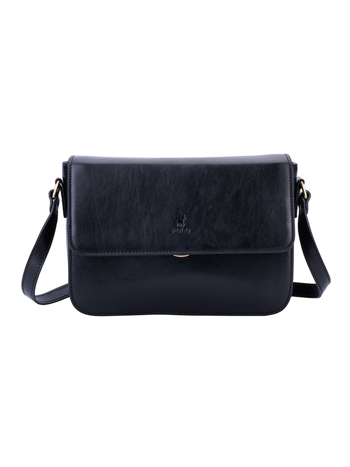 Vega Flapover Sling Bag - Black