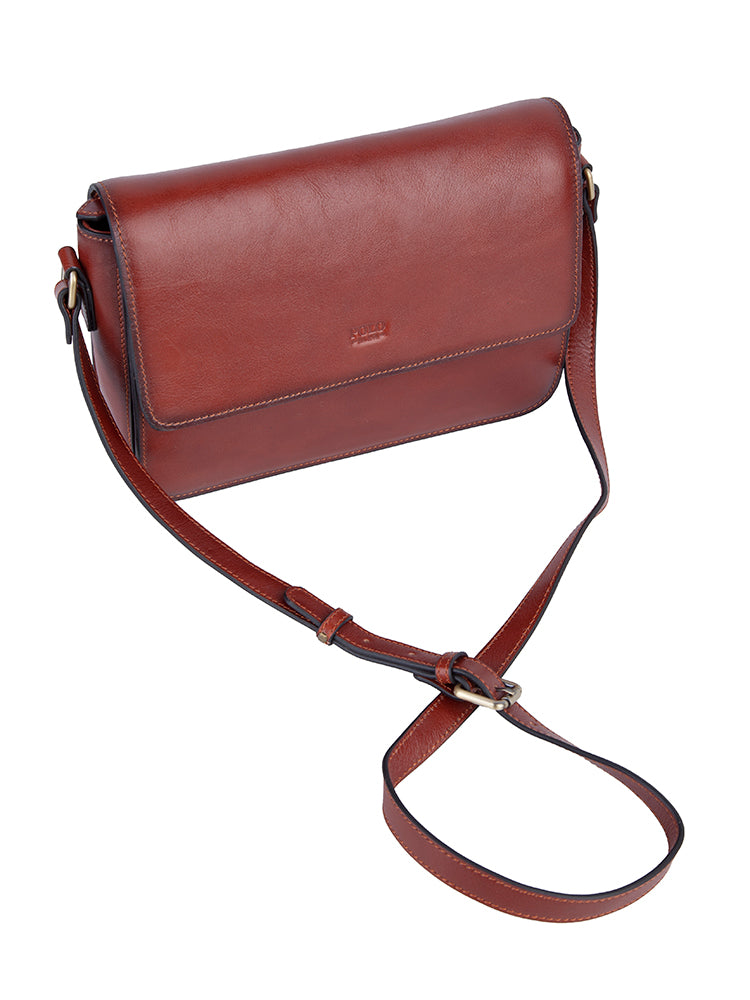 Vega Flapover Sling Bag - Brown