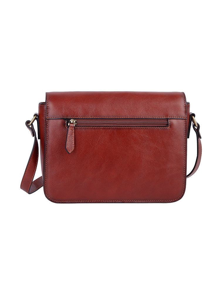 Vega Flapover Sling Bag - Brown